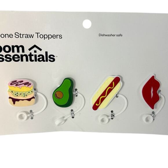 Room Essentials Silicone Straw Toppers Set - Picture 2 of 5